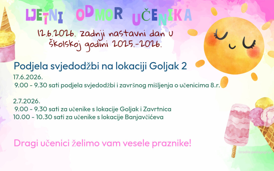 Ljetni odmor učenika