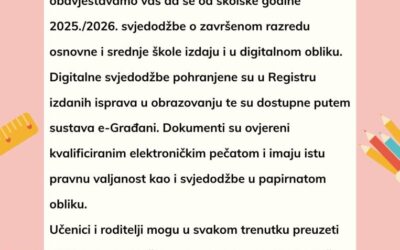 Obavijest roditeljima/skrbnicima